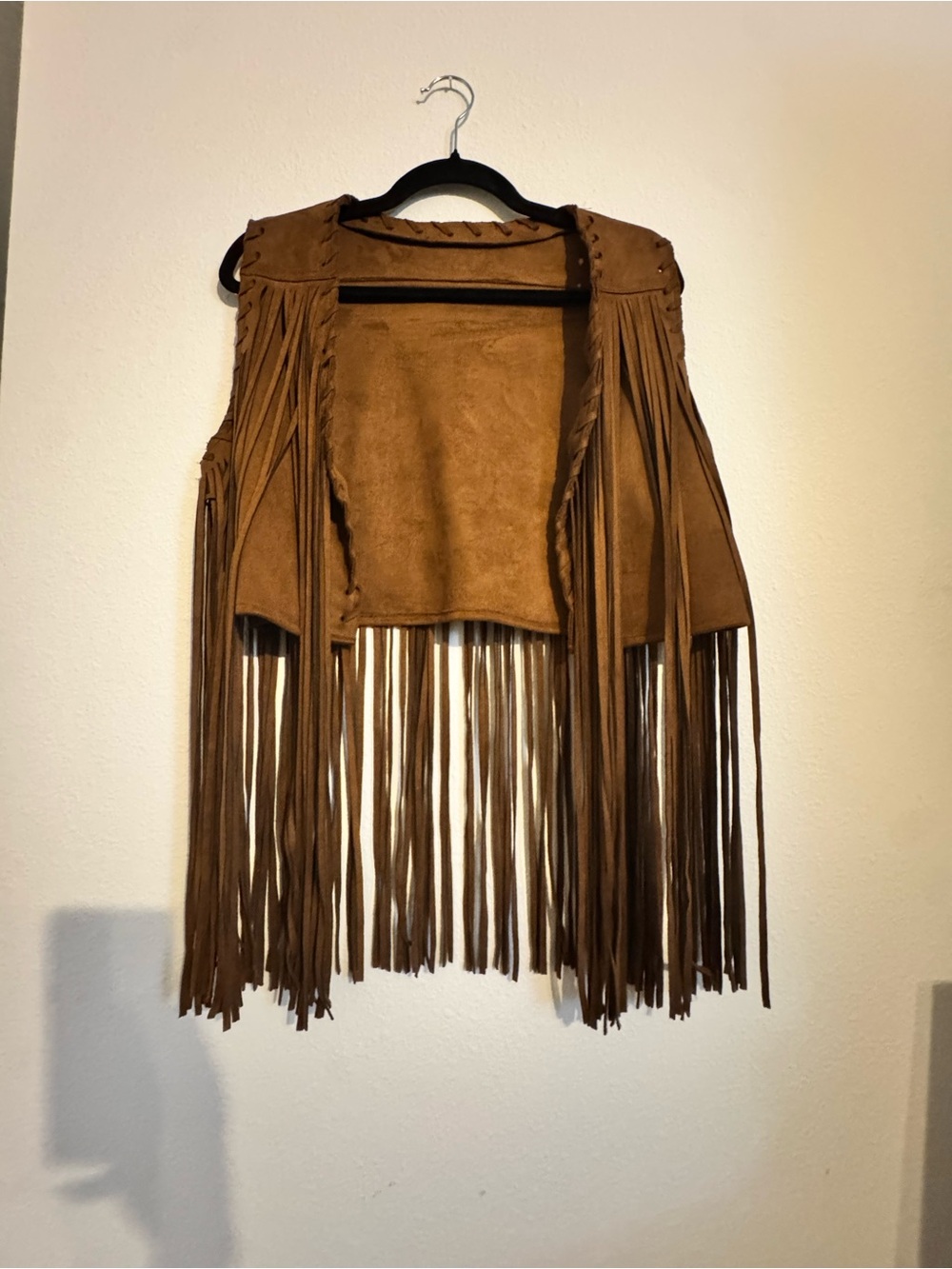 Fringe Suede Vest - Brown - Picture 3 of 3